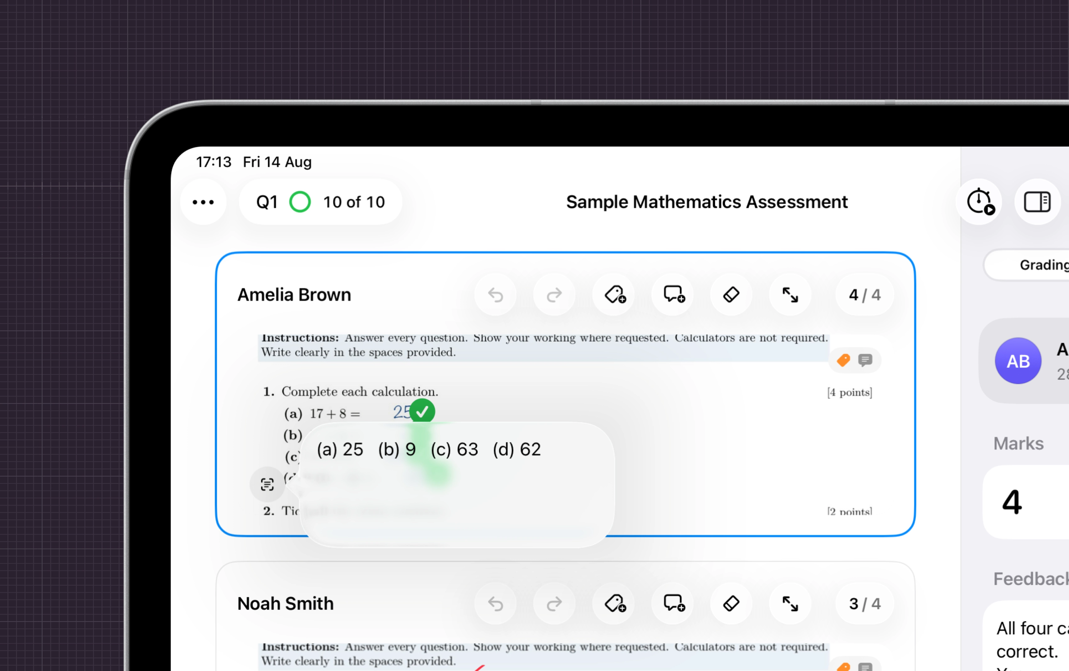 Nib on iPad showing handwriting recognition and voice transcription.