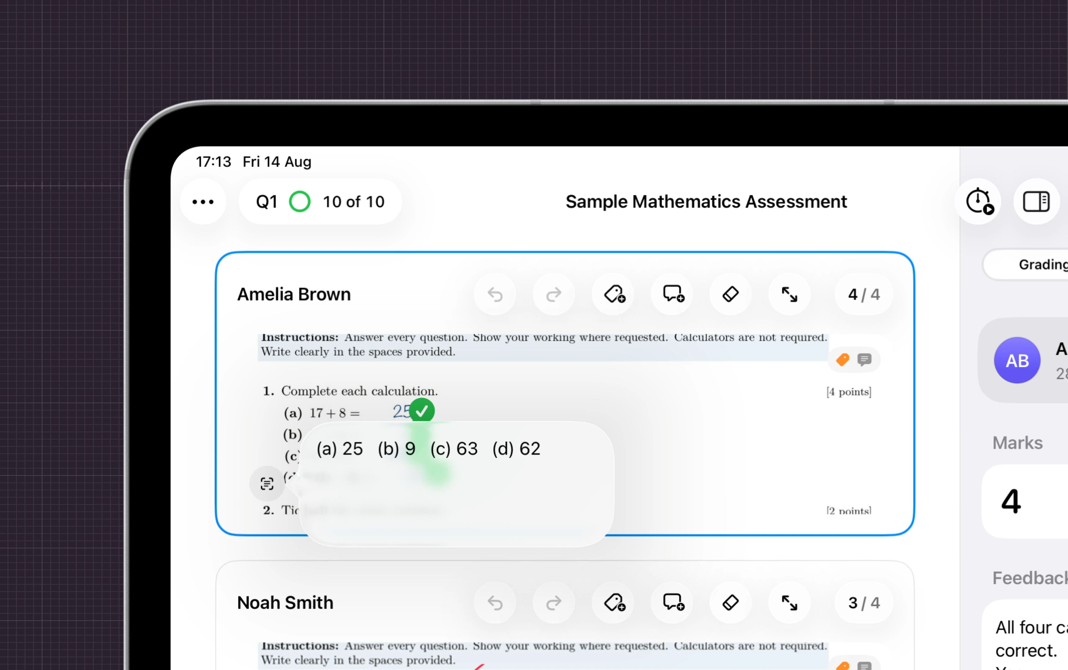 Nib on iPad showing handwriting recognition and voice transcription.