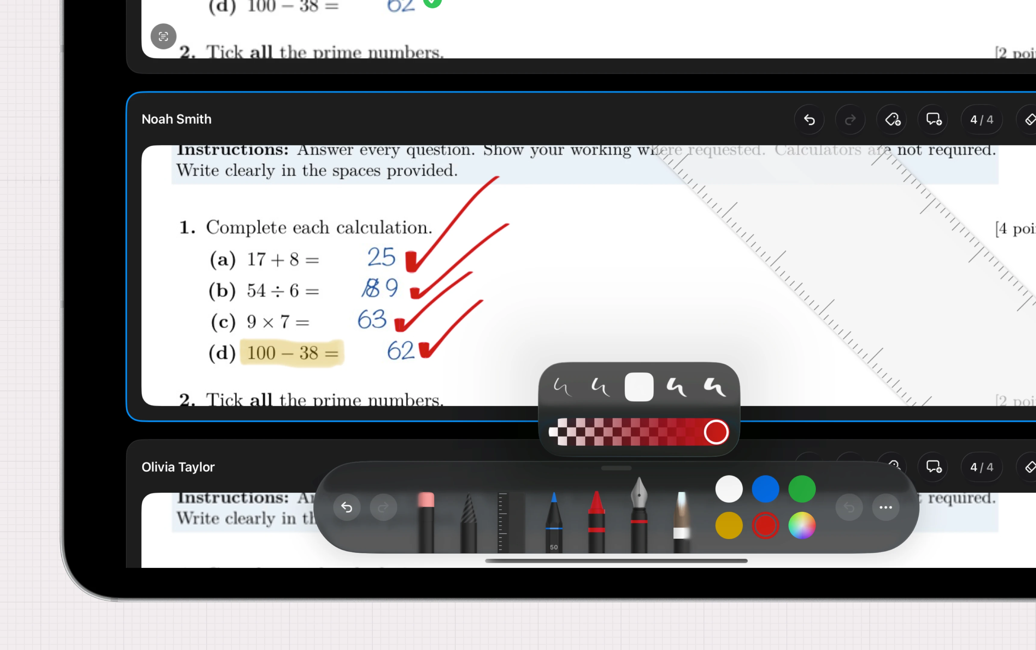 Nib on iPad showing Pencil annotation on a script